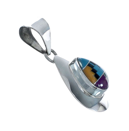 Native American Manmade Multicolor Inlay Pendant JX130313