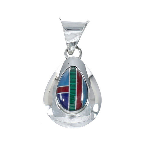 Native American Manmade Multicolor Inlay Pendant JX130314