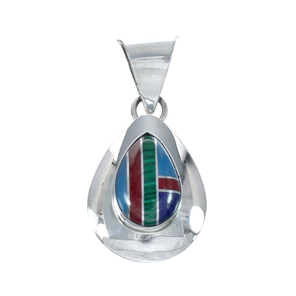 Native American Manmade Multicolor Inlay Pendant JX130316
