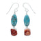 Native American Turquoise Oyster Shell Sterling Silver Bead Hook Dangle Earrings JX130275