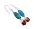 Native American Turquoise Oyster Shell Sterling Silver Bead Hook Dangle Earrings JX130275