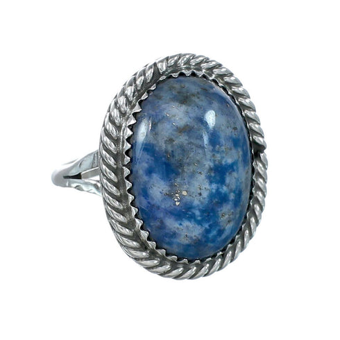 Denim Lapis Sterling Silver Native American Ring Size 7-1/4 JX130285