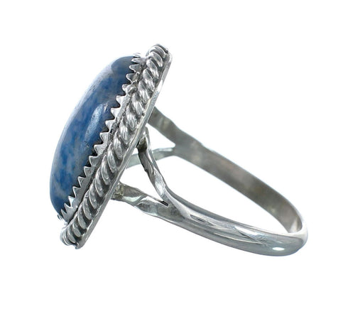 Denim Lapis Sterling Silver Native American Ring Size 8-1/4 JX130288