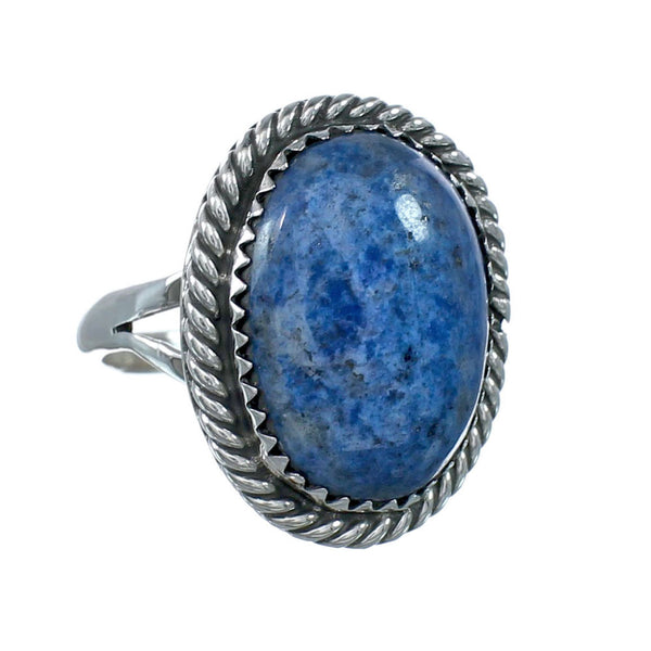 Denim Lapis Sterling Silver Native American Ring Size 8 JX130293