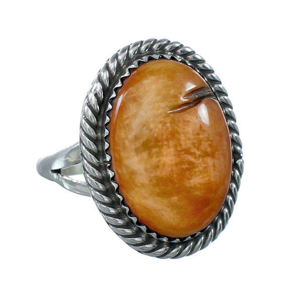Oyster Shell Sterling Silver Native American Ring Size 7-1/4 JX130299