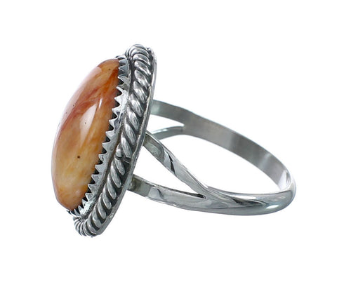 Oyster Shell Sterling Silver Native American Ring Size 8-1/4 JX130300