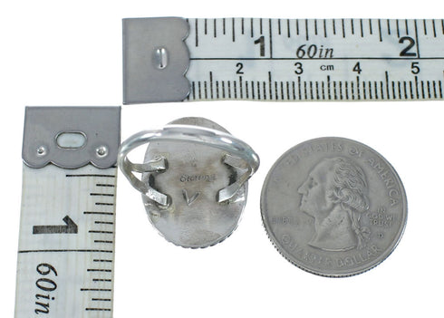 Oyster Shell Sterling Silver Native American Ring Size 8-1/4 JX130300