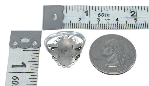 Southwestern Manmade Multicolor Inlay Sterling Silver Ring Size 6-1/2 JX130276