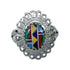 Southwestern Manmade Multicolor Inlay Sterling Silver Ring Size 7-1/4 JX130284