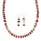 Oyster Shell Genuine Sterling Silver Navajo Bead Necklace Set JX130262