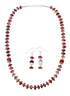 Oyster Shell Genuine Sterling Silver Navajo Bead Necklace Set JX130262