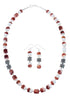 Oyster Shell Genuine Sterling Silver Navajo Bead Necklace Set JX130264