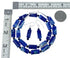 Lapis Genuine Sterling Silver Navajo Bead Necklace Set JX130265