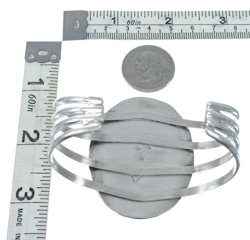 Sterling Silver Turquoise Navajo Cuff Bracelet JX130323