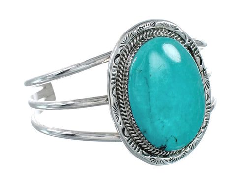 Sterling Silver Turquoise Navajo Cuff Bracelet JX130325