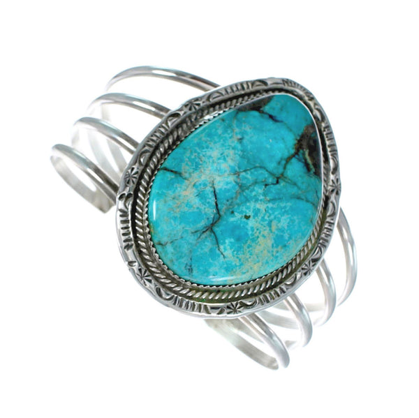Sterling Silver Turquoise Navajo Cuff Bracelet JX130335