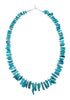 Native American Authentic Sterling Silver Turquoise Bead Necklace JX130339