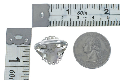 Southwestern Manmade Gaspeite Sterling Silver Ring Size 5-3/4 JX130378