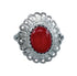 Southwestern Coral Sterling Silver Ring Size 6-1/4 JX130351