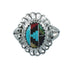 Southwestern Manmade Multicolor Inlay Sterling Silver Ring Size 6-3/4 JX130347