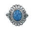 Southwestern Manmade Denim Lapis Sterling Silver Ring Size 6-1/4 JX130356