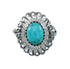 Southwestern Manmade Turquoise Sterling Silver Ring Size 6-1/4 JX130371