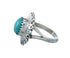 Southwestern Manmade Turquoise Sterling Silver Ring Size 6-1/4 JX130371