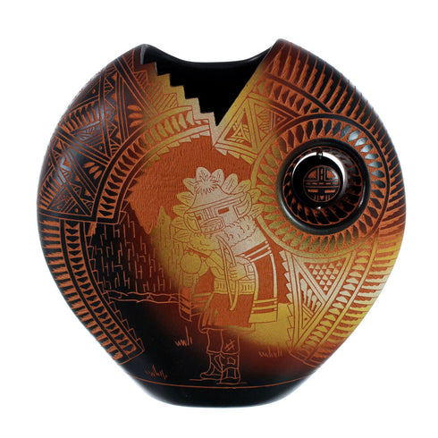 Hand Crafted Navajo Kachina Figure Pot By Artist Shelly Watchman JX130423