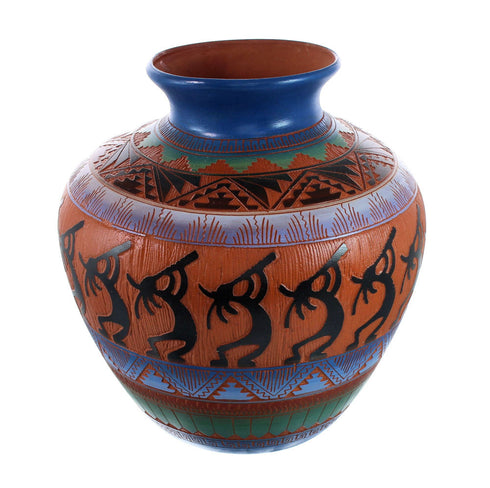 Native American Navajo Kokopelli Hand Crafted Pottery JX130435
