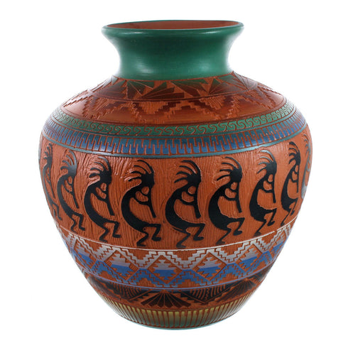 Native American Navajo Kokopelli Hand Crafted Pottery JX130436