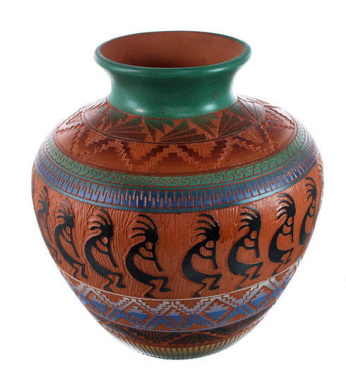 Native American Navajo Kokopelli Hand Crafted Pottery JX130436