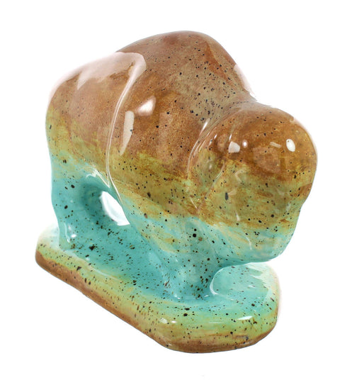 Native American Navajo Hand Crafted Turquoise Buffalo Pottery JX130434