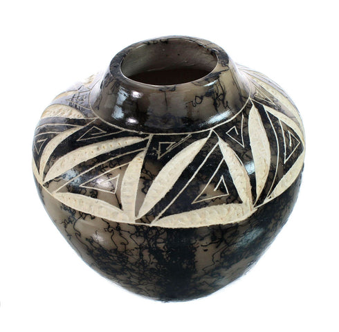 Native American Navajo Horse Hair Pottery JX130484