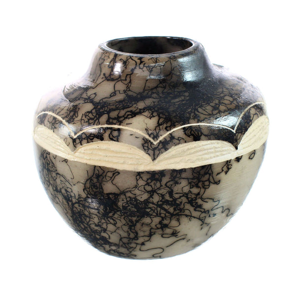 Native American Navajo Horse Hair Pottery JX130481
