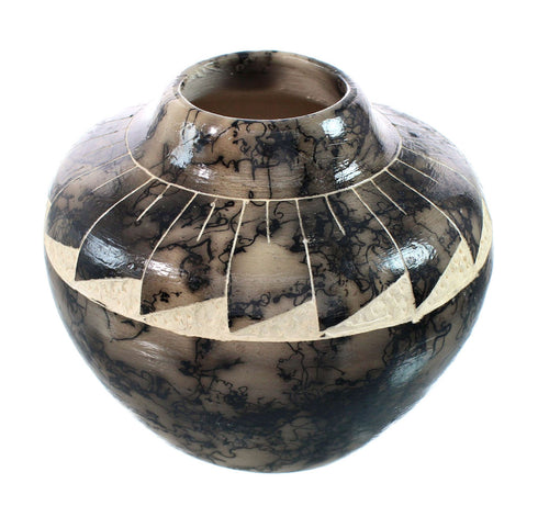 Native American Navajo Horse Hair Pottery JX130489