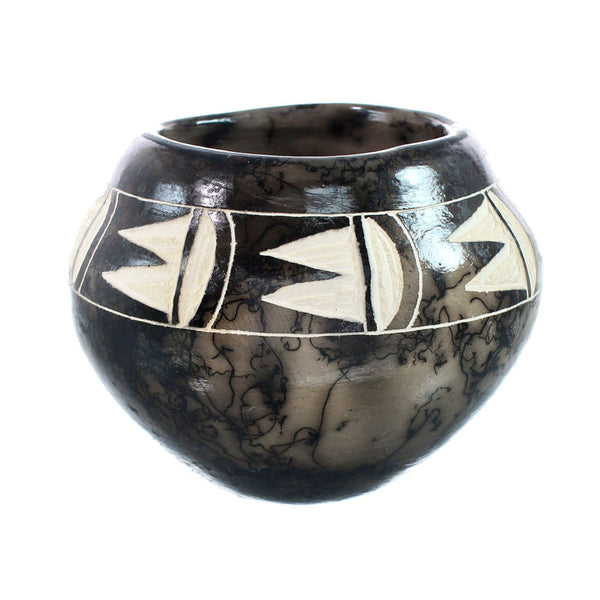 Native American Navajo Horse Hair Pottery JX130465