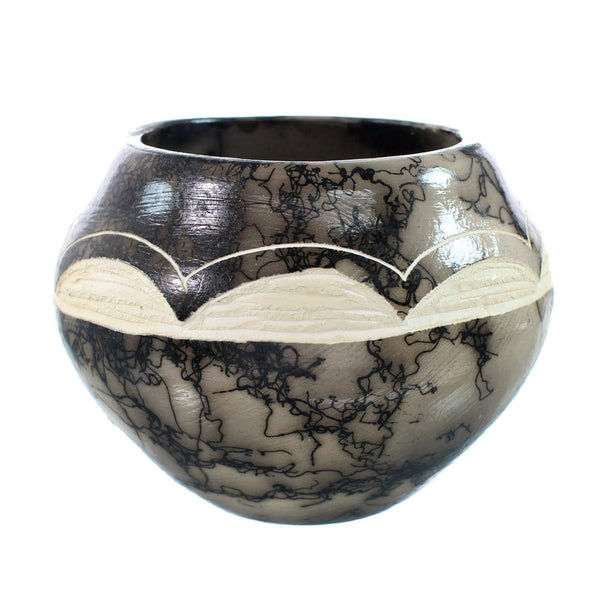 Native American Navajo Horse Hair Pottery JX130469