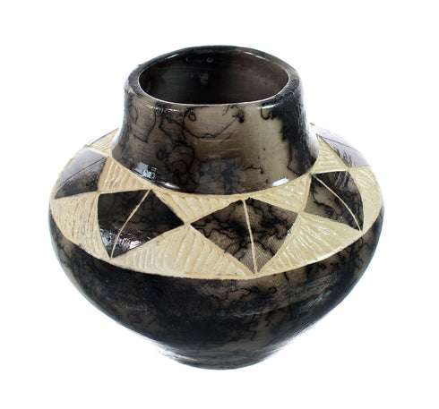 Native American Navajo Horse Hair Pottery JX130448