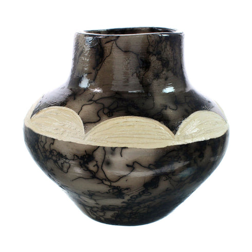 Native American Navajo Horse Hair Pottery JX130453