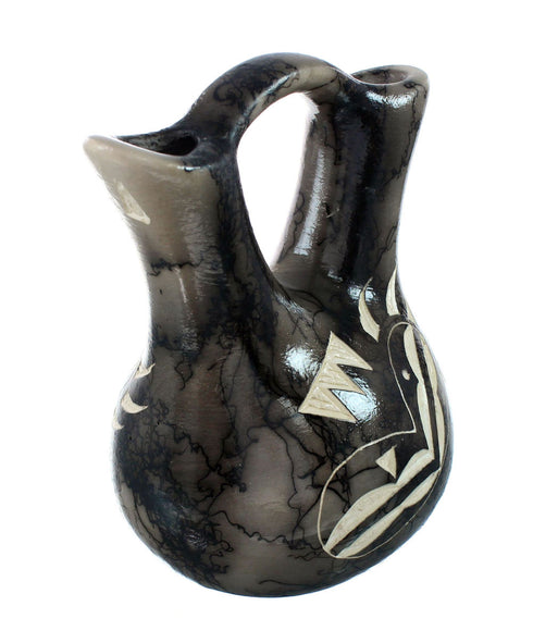 Native American Navajo Bear Paw Horse Hair Wedding Vase JX130490