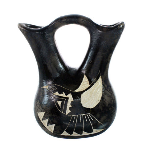 Native American Navajo Bird Horse Hair Wedding Vase JX130497
