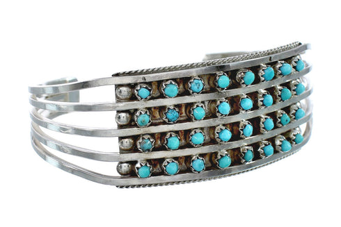 Native American Zuni Turquoise Sterling Silver Cuff Bracelet JX130573