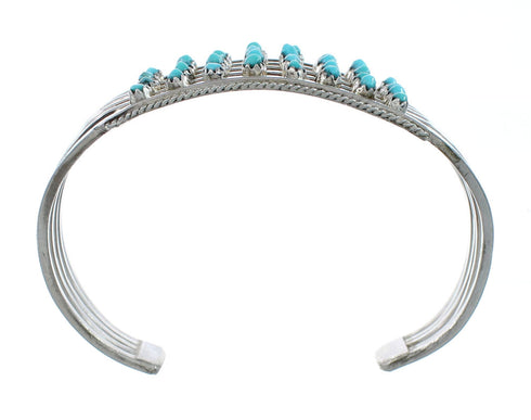 Native American Zuni Turquoise Sterling Silver Cuff Bracelet JX130573