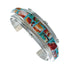 Multicolor Inlay Genuine Sterling Silver Navajo Cuff Bracelet JX130621