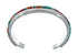 Multicolor Inlay Genuine Sterling Silver Navajo Cuff Bracelet JX130621