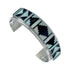 Opal And Jet Inlay Genuine Sterling Silver Zuni Cuff Bracelet JX130611