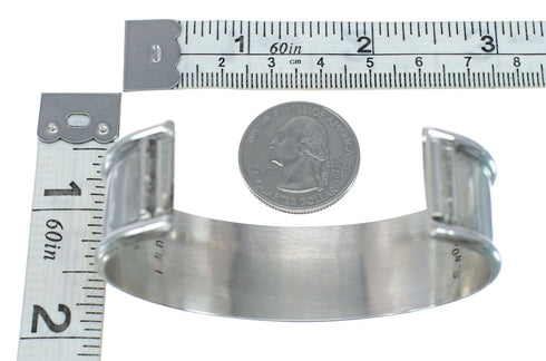 Opal And Jet Inlay Genuine Sterling Silver Zuni Cuff Bracelet JX130612