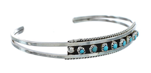 Native American Zuni Turquoise Sterling Silver Cuff Bracelet JX130572