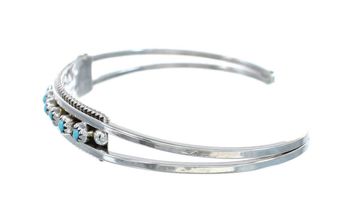 Native American Zuni Turquoise Sterling Silver Cuff Bracelet JX130572