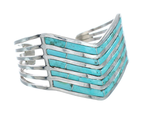 Zuni Turquoise Authentic Sterling Silver Jewelry Cuff Bracelet JX130606